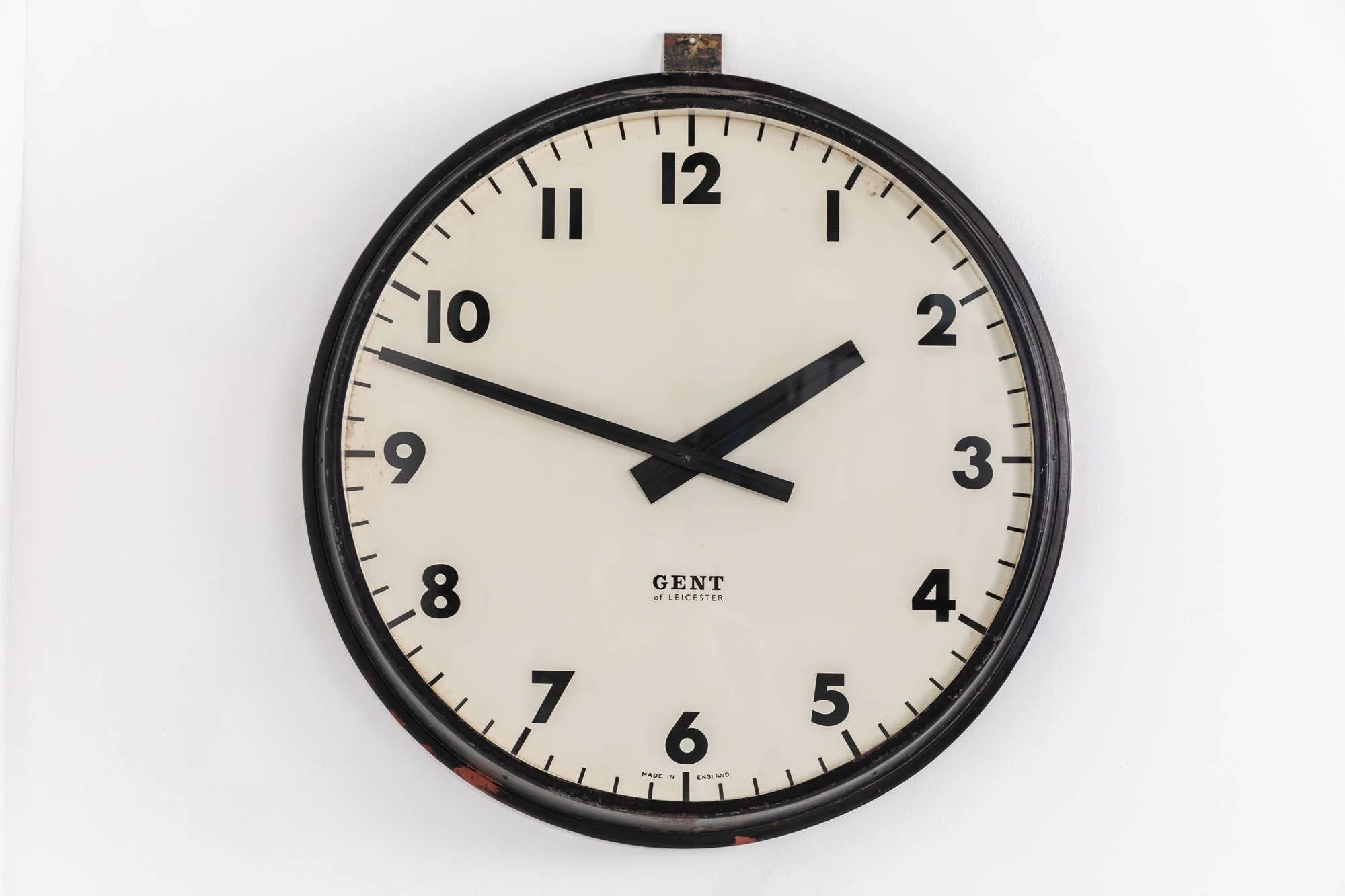 Black Industrial Gents of Leicester Wall Clock — Antiques Workshop